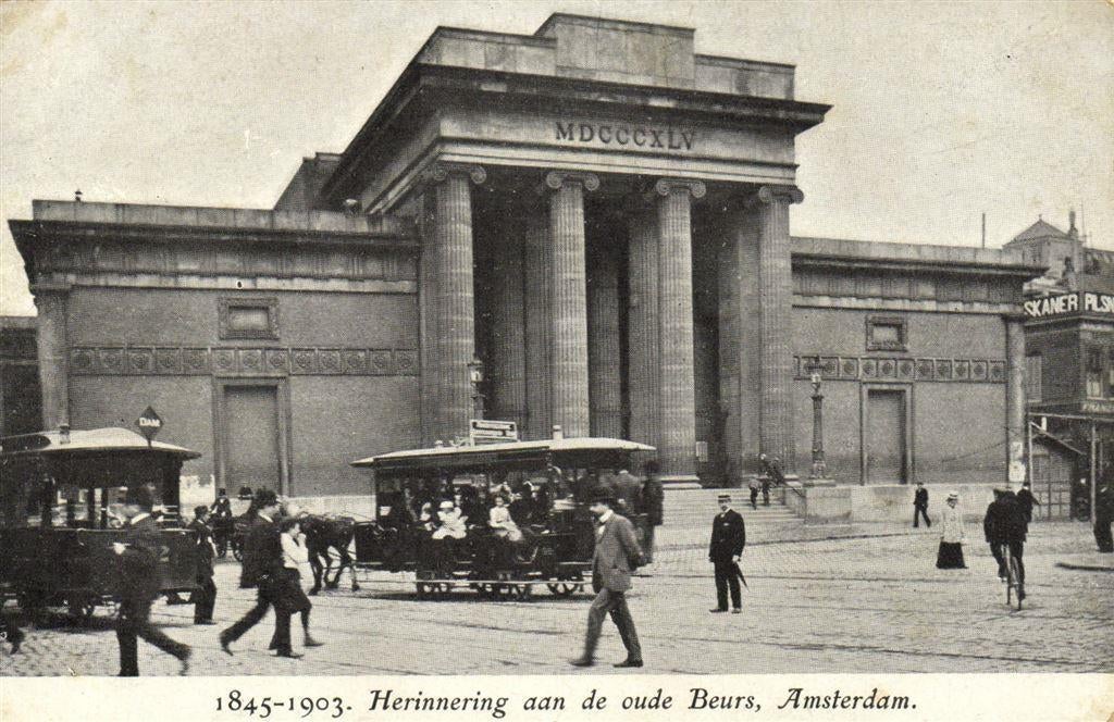 1845-1903. Herinnering aan de oude Beurs, Amsterdam. - ongel, Verzamelen, Ansichtkaarten | Nederland, Ongelopen, Noord-Holland