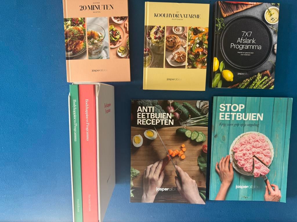 Koolhydraatarme recepten/boeken van Jasper Alblas, Hoofdgerechten, Ophalen of Verzenden, Zo goed als nieuw, Gezond koken