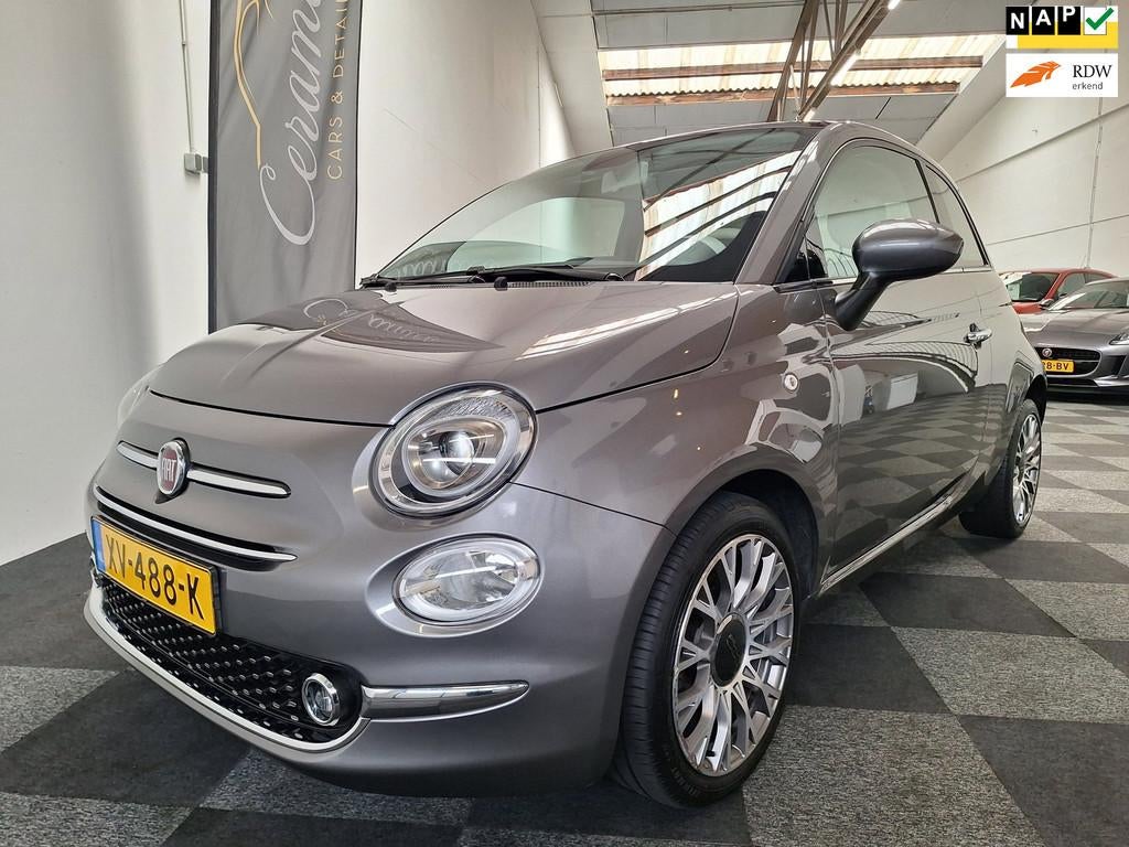 Fiat 500 2019. Turbo Collezione uitv. Pano dak. 76.000 km., Voorwielaandrijving, Gebruikt, Leder en Stof, 905 kg