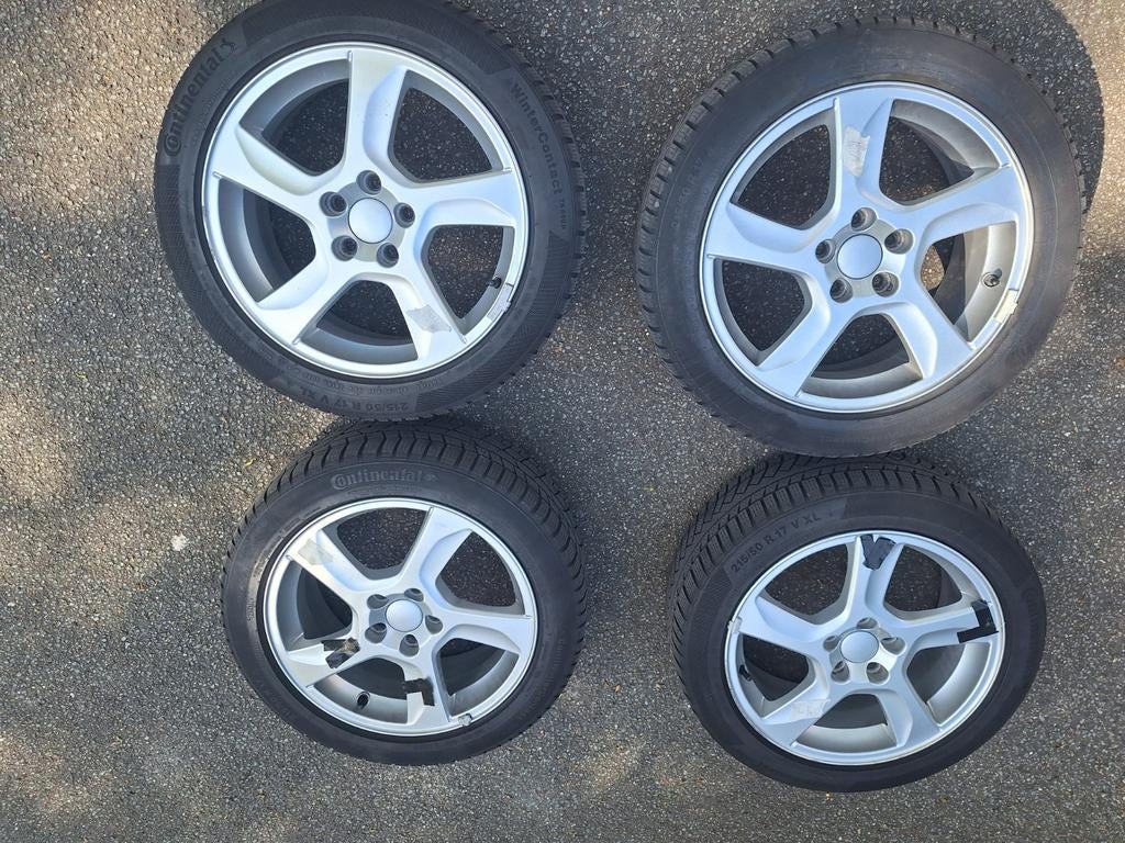Volvo V60 Velgen met Winterbanden 5x108, Auto-onderdelen, Banden en Velgen, Banden en Velgen, 17 inch, Personenwagen, Gebruikt