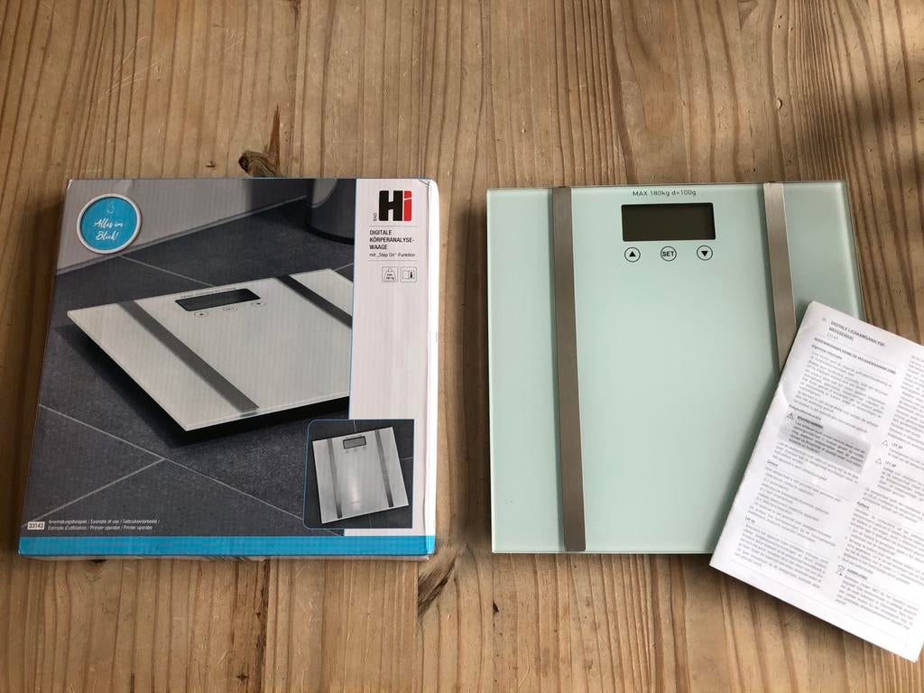 Digitale Personenweegschaal Lichaamsanalyse - Merk Hi, Witgoed en Apparatuur, Weegschalen, 1 tot 500 gram, Nieuw, 100 kg of meer