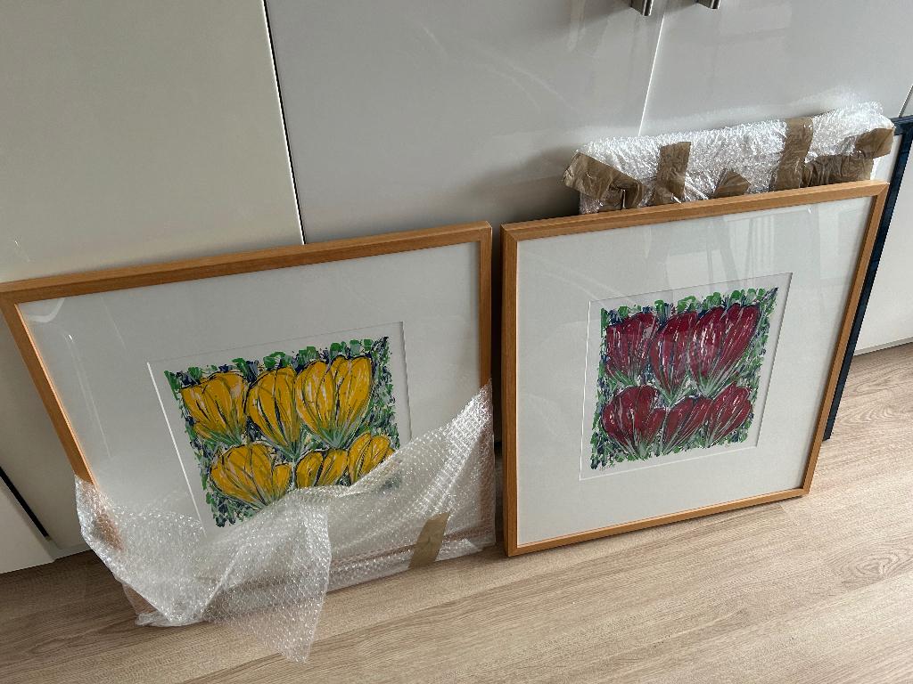 2 Reproducties tulpen, Antiek en Kunst, Kunst | Litho's en Zeefdrukken, Ophalen