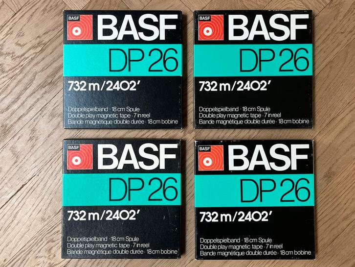 4 x BASF DP26 reel to reel tapes, Audio, Tv en Foto, Bandrecorders, Onderdeel, Ophalen of Verzenden