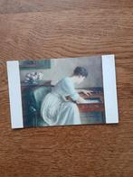 Oude Franse Ansichtkaart: Vrouw leest brief, Salon de Paris, Ophalen of Verzenden