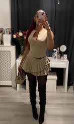 Oh Polly beige rok + top maat XS, Kleding | Dames, Rokken, Verzenden, Beige, Zo goed als nieuw, Maat 34 (XS) of kleiner