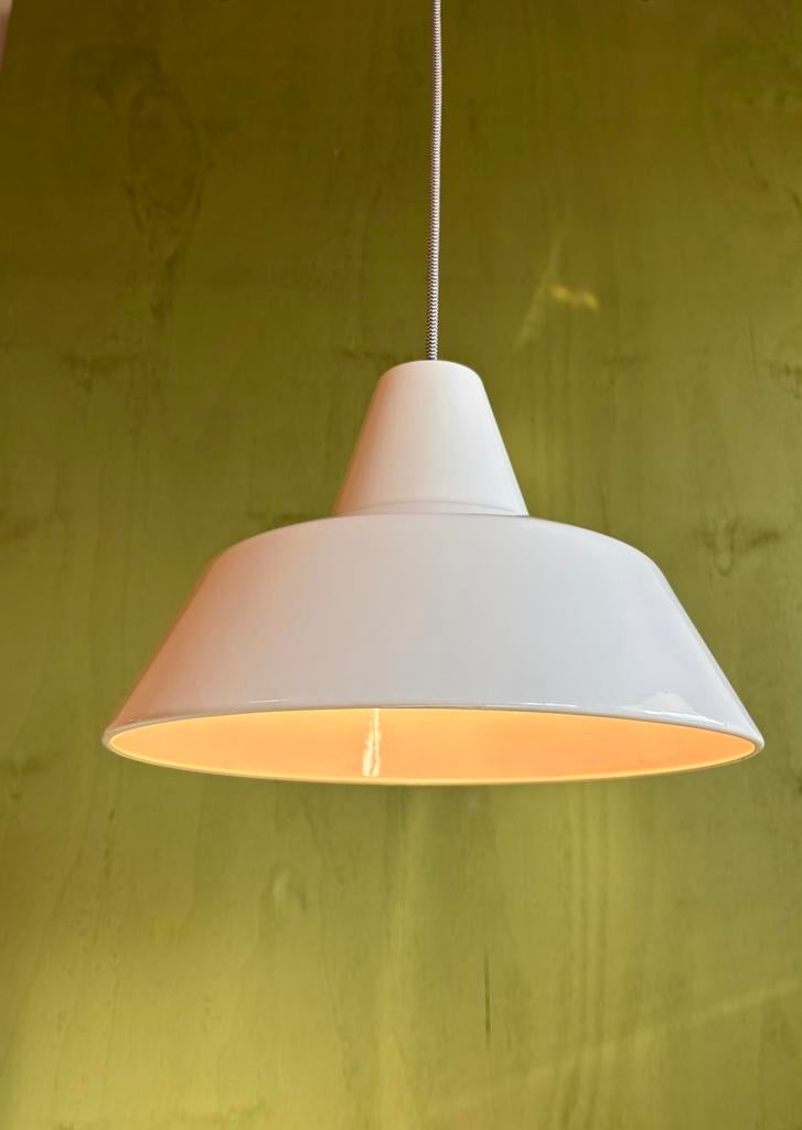 Louis Poulsen Type 19540 emaille werkplaats lamp, Ophalen of Verzenden, Zo goed als nieuw, Metaal, Louis Poulssn