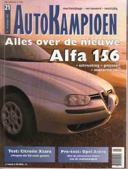 Autokampioen 21 1997 : Alfa Romeo 156 - Mercedes Benz E 290, Ophalen of Verzenden, Gelezen, Algemeen