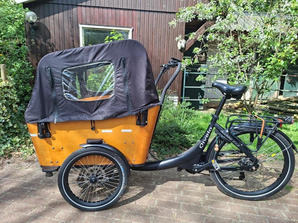 Qivelo bakfiets Cargo v 1.0, 4 kinderen of meer, Gebruikt, Huif, Ophalen
