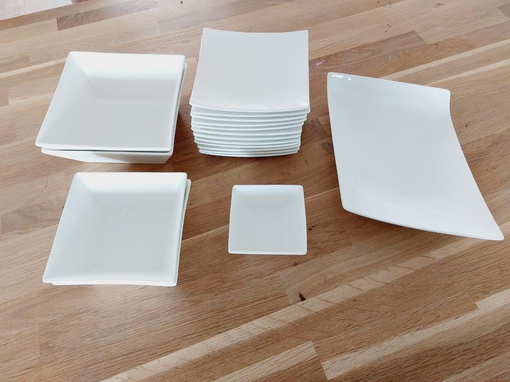 Wit vierkant servies van Xenos, Ophalen, Nieuw, Effen, Aardewerk