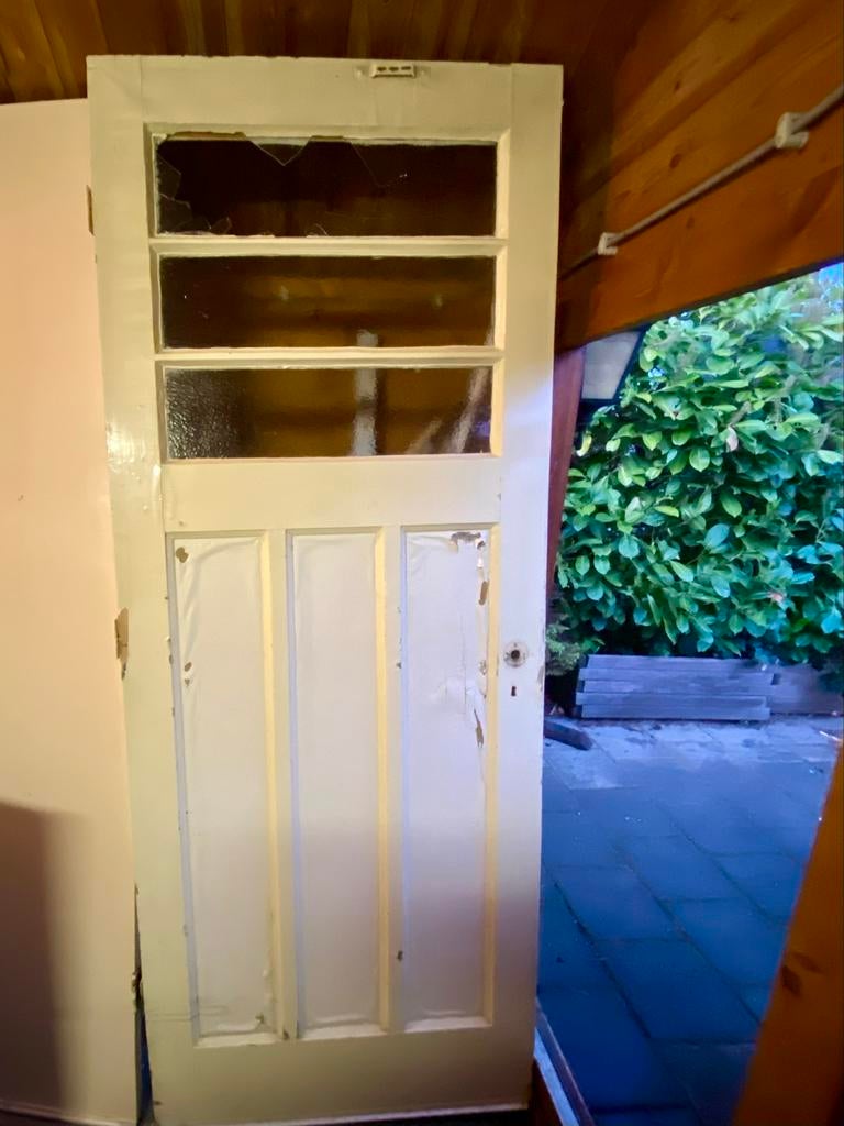 Twee binnendeuren jaren '30, Ophalen, Gebruikt, 80 tot 100 cm, 215 cm of meer