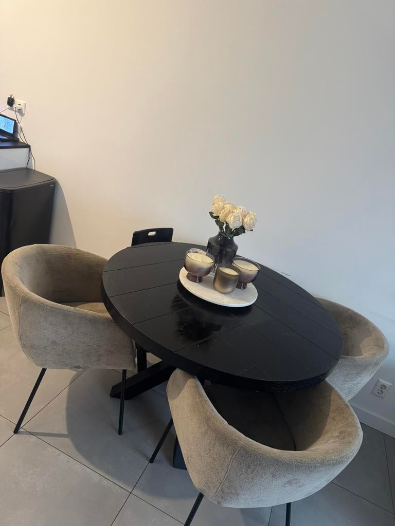 Eeetafel rond goossens, Ophalen of Verzenden, Zo goed als nieuw, 75 m² of meer, Laminaat