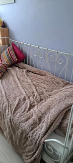 Gratis Nette wit metalen eenpersoonsbed met lattenbodem, Ophalen, Gebruikt, Eenpersoons, Wit