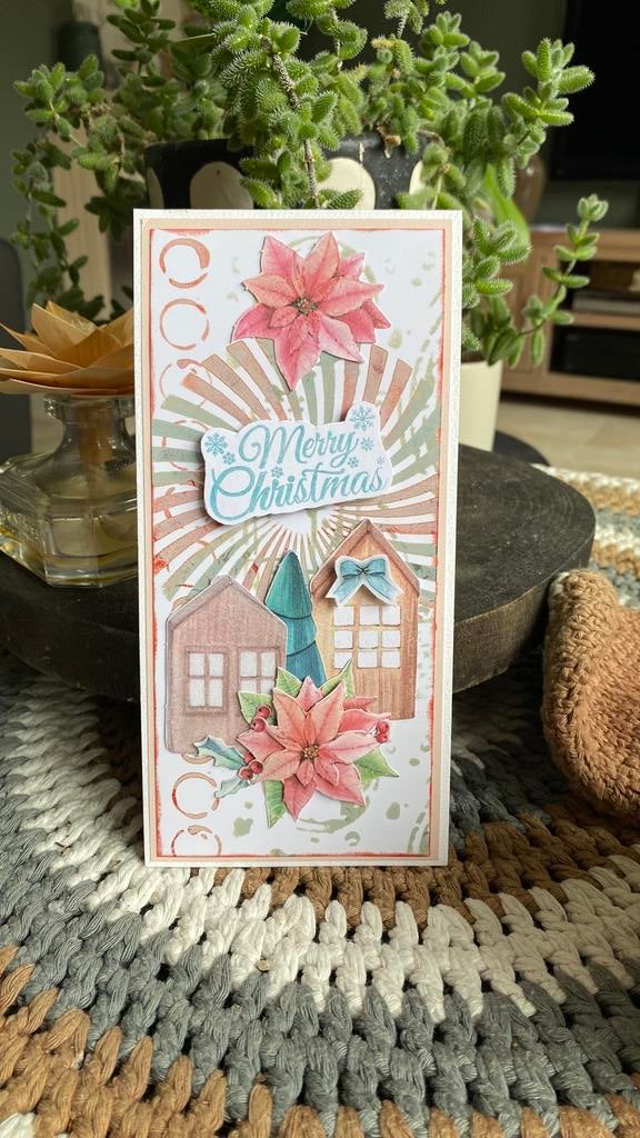 Zelfgemaakte kerstkaarten met enveloppe, Hobby en Vrije tijd, Ophalen of Verzenden, Nieuw, Kerst