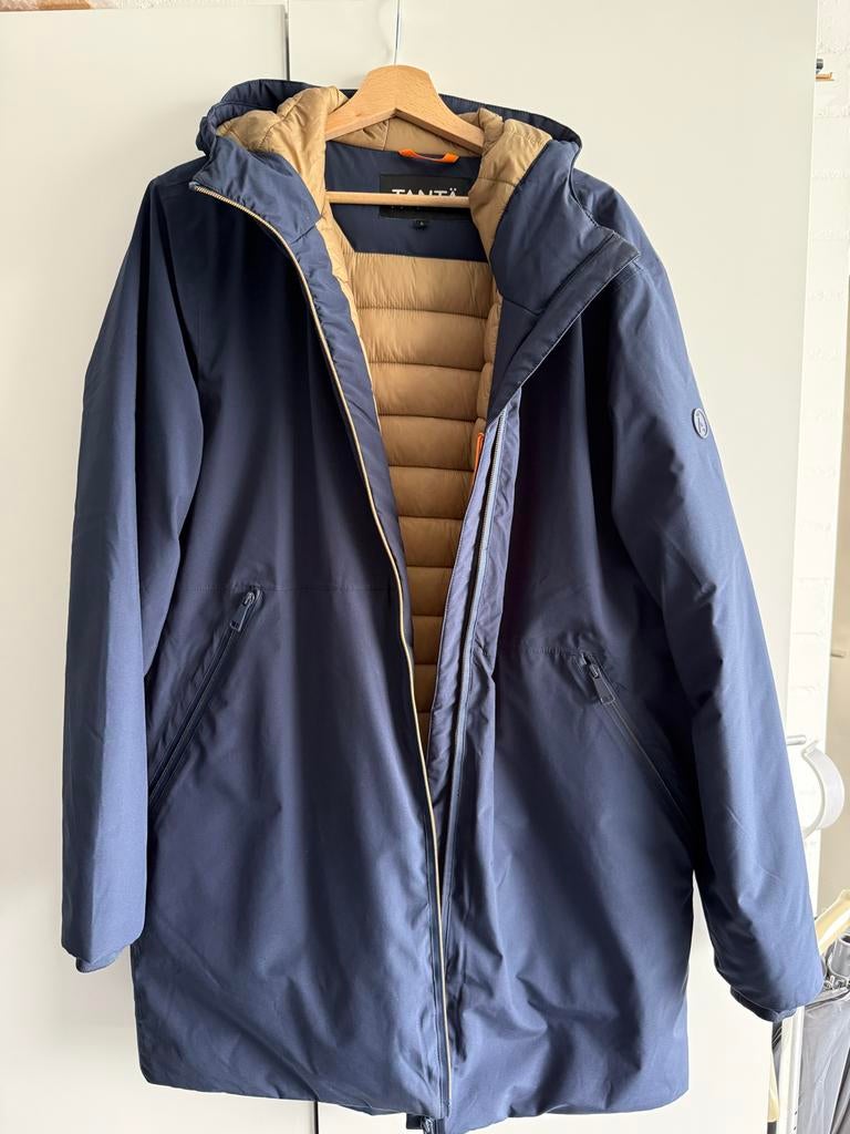 Tantä winterjas heren - rits defect, Ophalen of Verzenden, Gedragen, Maat 52/54 (L), Blauw