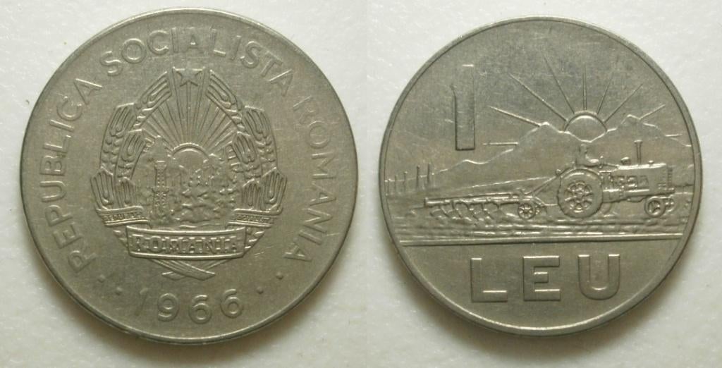 PD31272 Roemenië 1 Leu 1966, Postzegels en Munten, Ophalen of Verzenden, Overige landen, Losse munt