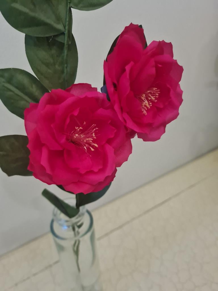 Zijden roos per tak 1.95, Roze, Ophalen of Verzenden, Jolandamonsieurs@gmail.com, 57 cm