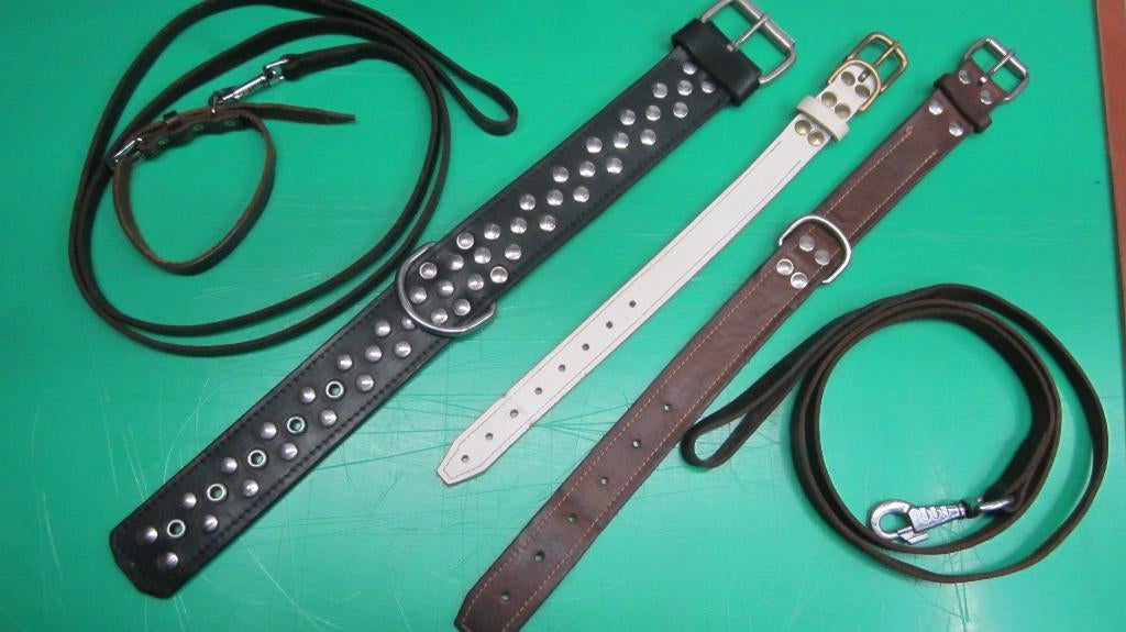 Honden halsbanden en riemen, Dieren en Toebehoren, Ophalen of Verzenden, Handgemaakt, Gebruikt