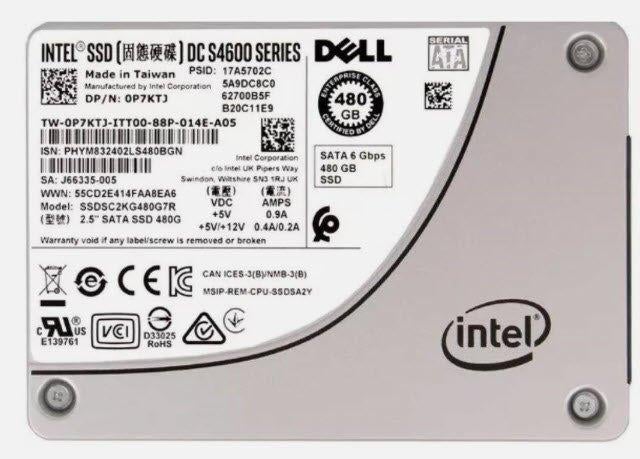 Intel/Dell 480GB SSD (gezondheidstoestand GOED) zie foto 2, Computers en Software, Harde schijven, Ophalen, Intern, 480GB, Intel