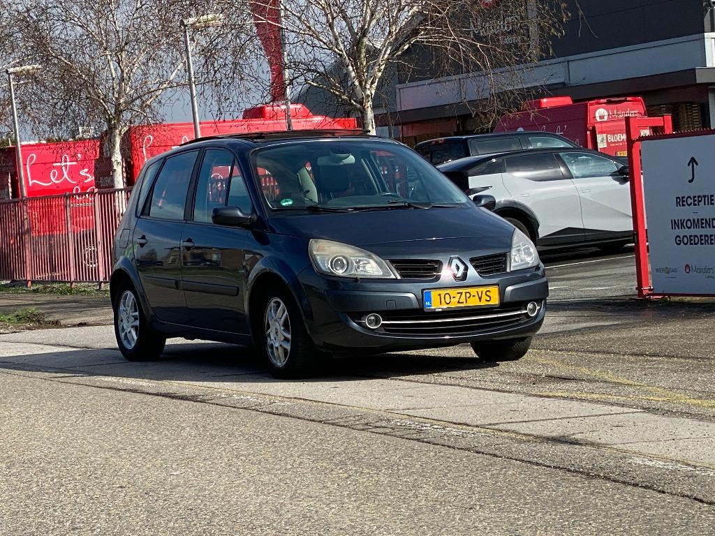 Renault Scénic 2.0 16V Tech-Line 2008 Grijs 158827 Km Nap, 1998 cc, 4 cilinders, Leder en Stof, Origineel Nederlands