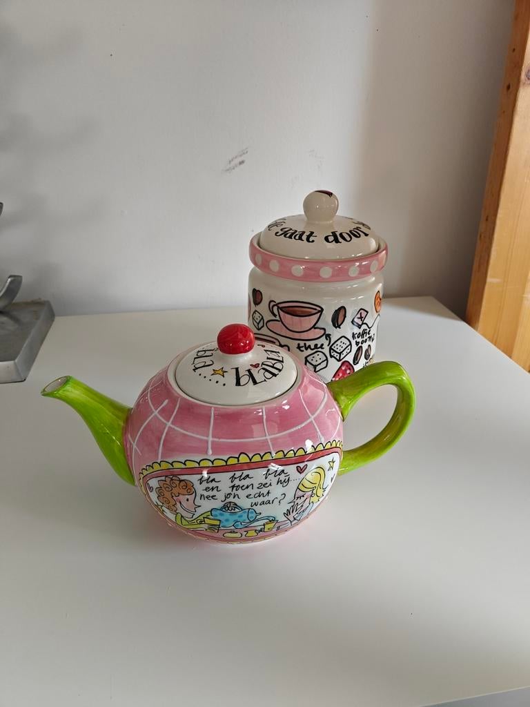 Blond Amsterdam theepot en snoeppot, Huis en Inrichting, Ophalen, Aardewerk, Blond Amsterdam, Overige typen
