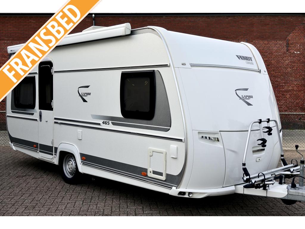 Fendt Saphir 465 SFB Mover Luifel Fietsrek TV 1700KG Schotel, Caravans en Kamperen, Caravans, Rondzit, Dwarsbed, Bedrijf, Schokbreker