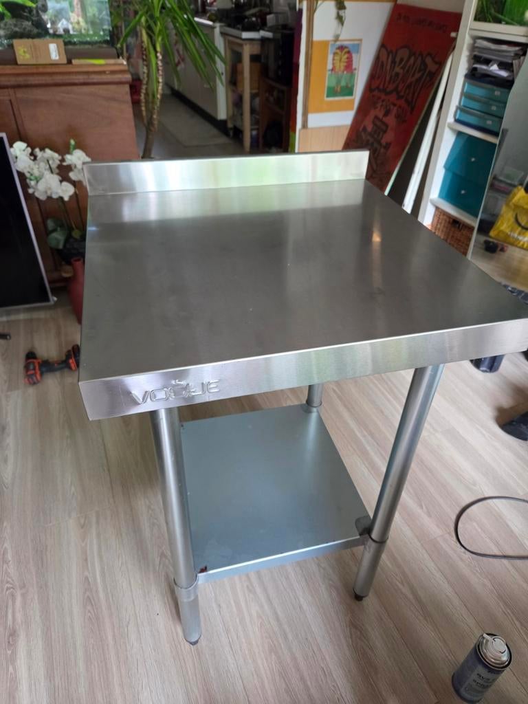 RVS tafel van Vogue - Professionele werktafel, Huis en Inrichting, Tafels | Eettafels, Ophalen, Gebruikt, Rechthoekig, 50 tot 100 cm