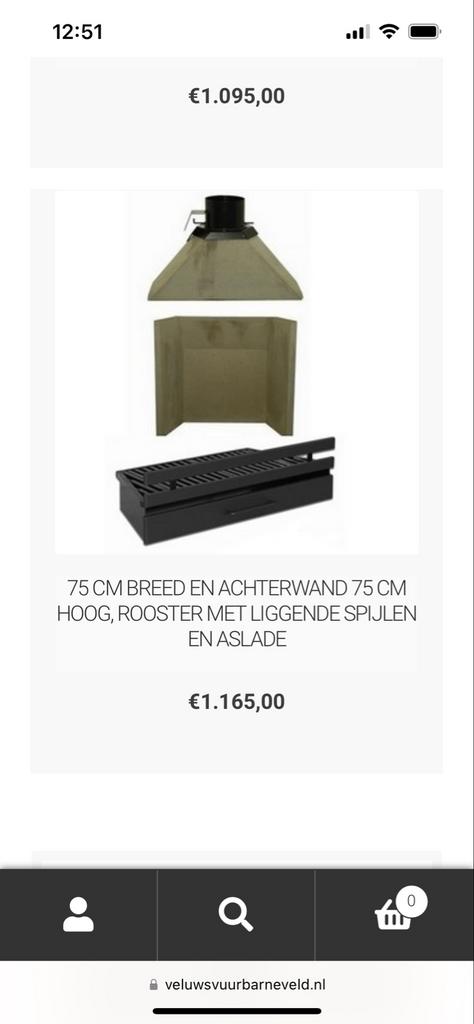 Rooster met liggende spijlen en aslade en achterwand, Ophalen of Verzenden, Gebruikt, Inzethaard, Houthaard