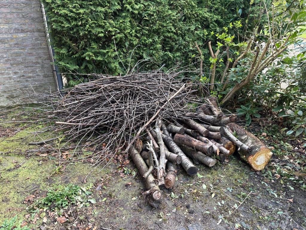 Brandhout (grotendeels kersenhout), Tuin en Terras, Haardhout, Minder dan 3 m³, Ophalen, Overige houtsoorten, Stammen