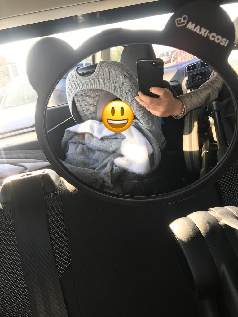 Te koop; achteruitkijk spiegel Maxi Cosi, Autogordel, Ophalen of Verzenden, Zo goed als nieuw, 0 t/m 13 kg