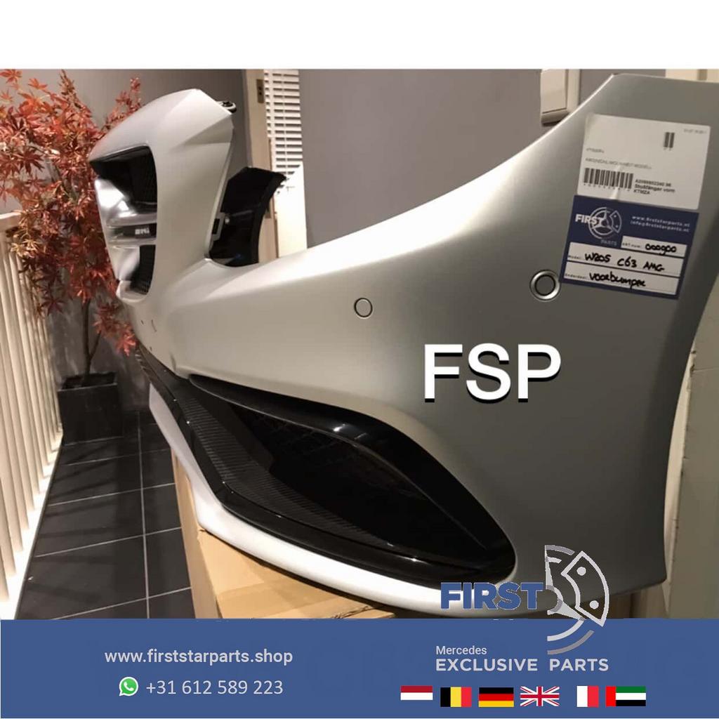W205 C63 S AMG VOORBUMPER CARBON PAKKET Mercedes C Klasse 20, Gebruikt, -, Voor, Ophalen of Verzenden