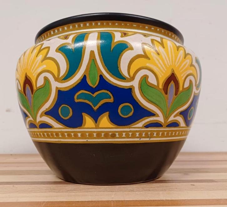 Platelen Gelria Arnhem Holland bloempot, Antiek en Kunst, Antiek | Keramiek en Aardewerk, Ophalen of Verzenden