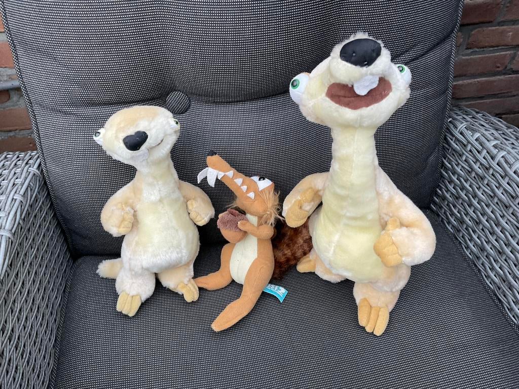 3 zgan, niet kapoot, Ice Age knuffels, Ophalen, Overige figuren, Zo goed als nieuw, Knuffel