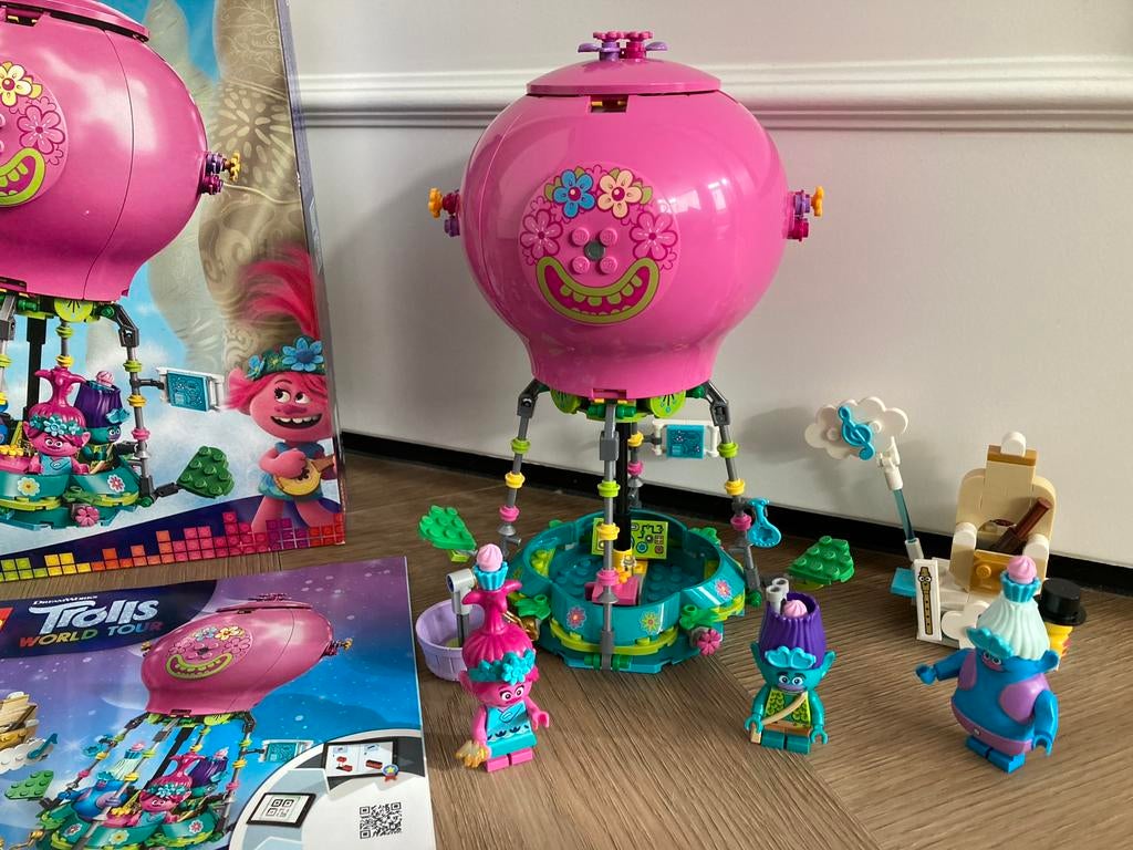 COMPLEET/ALS NIEUW Lego Trolls 41252 Poppy’s Hot Air Balloon, Ophalen of Verzenden, Zo goed als nieuw, Complete set, Lego