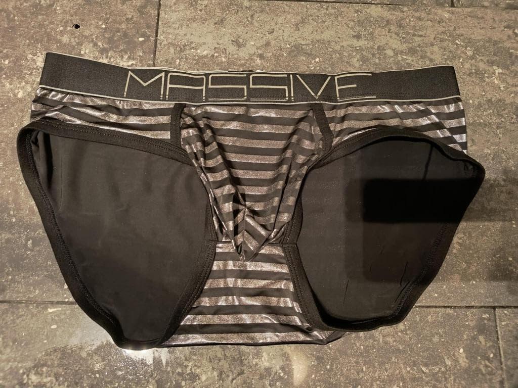 Andrew Christian Zwarte Zilveren Heren Slip Ondergoed Large, Verzenden, Zwart, Andrew Christian, Slip