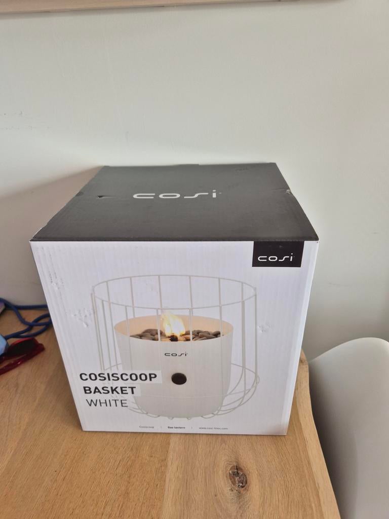 Cosi gashaard basket wit nieuw in doos + 7 gas cartridges, Ophalen, Nieuw, Vrijstaande haard, Gashaard