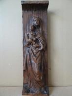 Antiek of vintage Mariabeeld houten Mariabeeld wandbeeld49cm, Ophalen of Verzenden