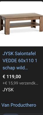 JYSK Salontafel VEDDE 60x110 met schap, Ophalen, 100 tot 150 cm, 50 tot 100 cm, Zo goed als nieuw