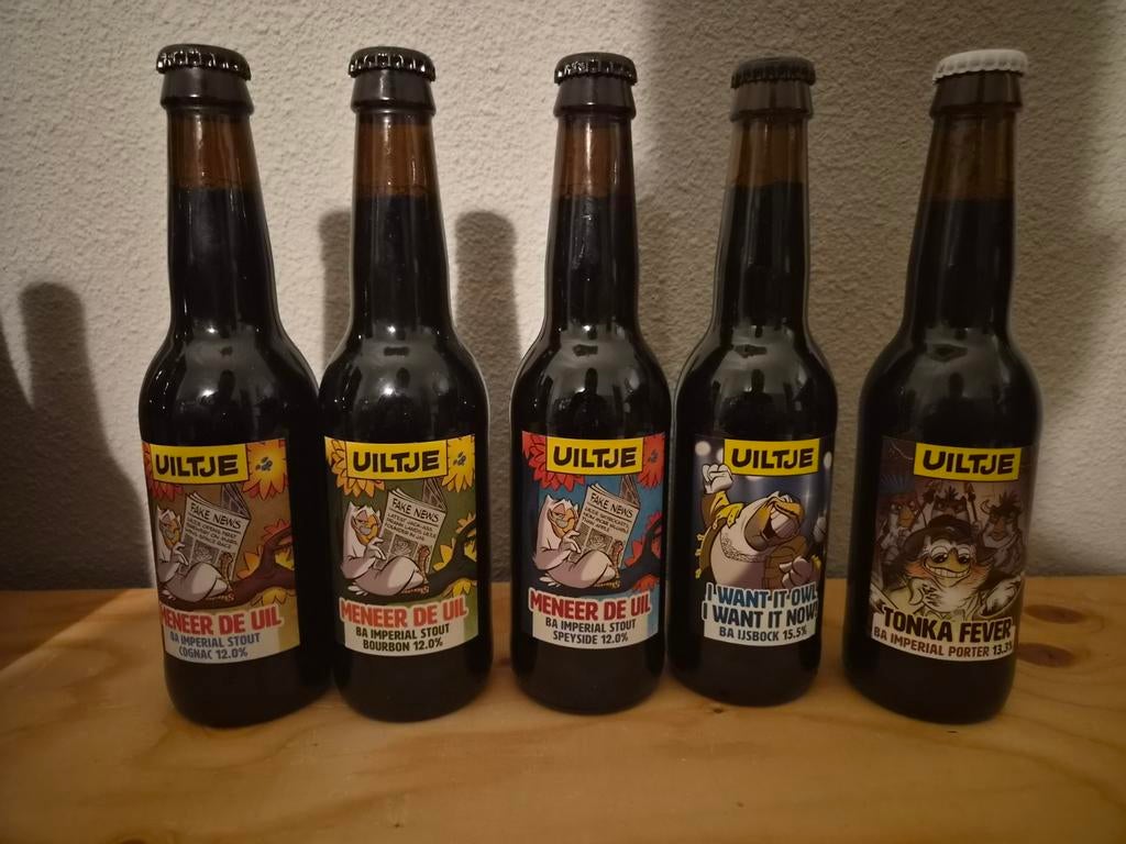 7 Bieren waaronder Barrel AGed Uiltje en Clandestine, Verzamelen, Ophalen of Verzenden, Flesje(s), Overige merken