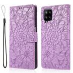 Samsung Galaxy A12 5G bookcase hoesje Bloemen / Paars, Verzenden, Nieuw, Overige modellen, Hoesje of Tasje