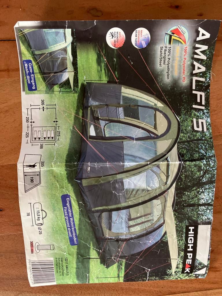 High Peak Amalfi koepeltent, Ophalen of Verzenden, Zo goed als nieuw, Tot en met 5