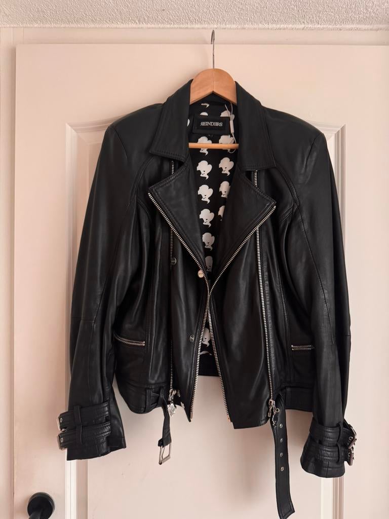 Reinders leren jas biker, Kleding | Dames, Ophalen, Zo goed als nieuw, Zwart