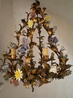 Mooie oude italiaanse hanglamp met porseleinen bloemen, Ophalen