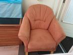 Comfortabele fauteuil in terracotta kleur 4 stuks te koop, Ophalen, Gebruikt, Klassiek, 75 tot 100 cm