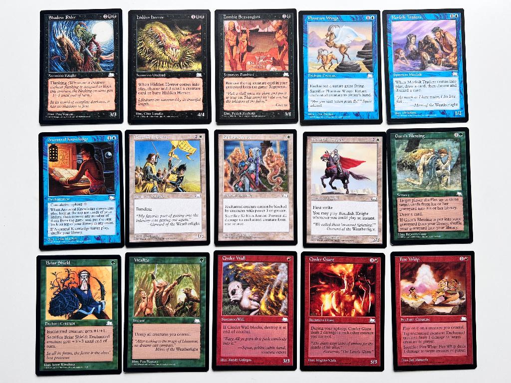 Magic the Gathering Weatherlight 1997 - 15x+geopende booster, Ophalen of Verzenden, Zo goed als nieuw, Meerdere kaarten