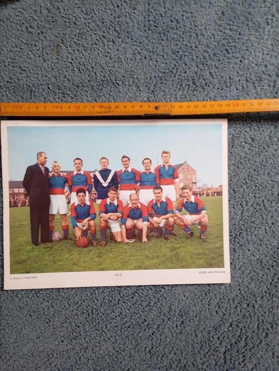 Vintage Voetbal KFC 1958-1959 1e Div Koog a/d Zaan, Ophalen of Verzenden, Gebruikt, Overige binnenlandse clubs, Poster, Plaatje of Sticker