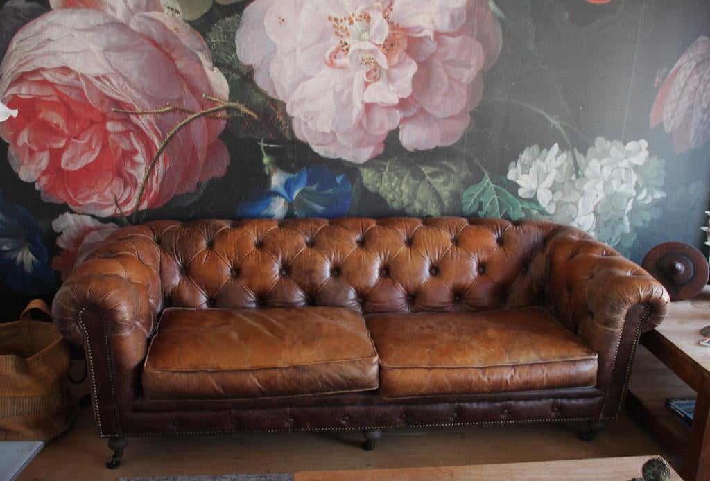 Chesterfield bank, Huis en Inrichting, Banken | Bankstellen, Ophalen, Gebruikt, Chesterfield, Tweepersoons