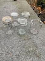 Set van 5 gebruikte weckpotten in diverse maten, Ophalen of Verzenden, Gebruikt