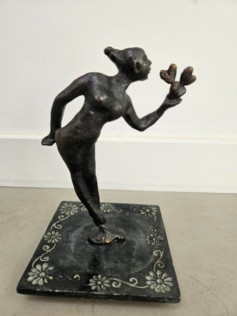 Vintage Bronzen beeld "Dansende Liefde", Antiek en Kunst, Antiek | Koper en Brons, Ophalen of Verzenden