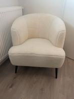 Teddy bouclé fauteuil Nora wit, Ophalen, Zo goed als nieuw, 75 tot 100 cm, Stof