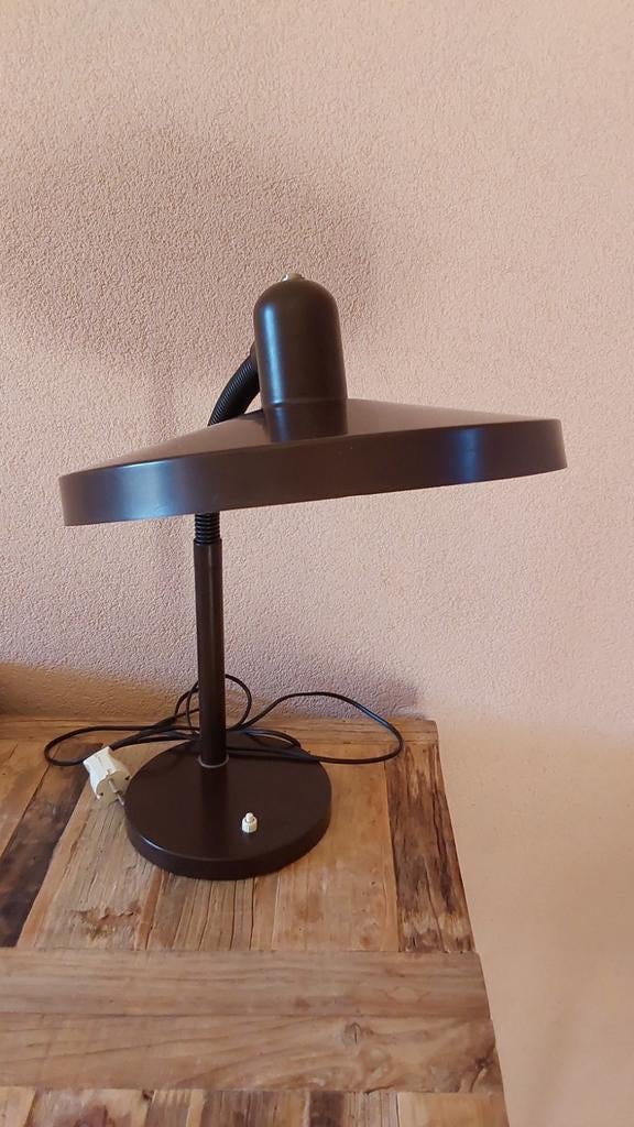 Hala Zeist Panama Bureau/Tafellamp Jaren '70 Bruin/Zwart, Ophalen of Verzenden, Gebruikt, Vintage, Jaren '70, Mid-century Modern